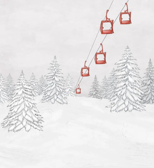 Red gondola mountain wallpaper