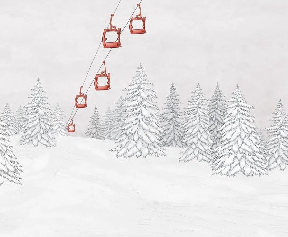 Red gondola mountain wallpaper