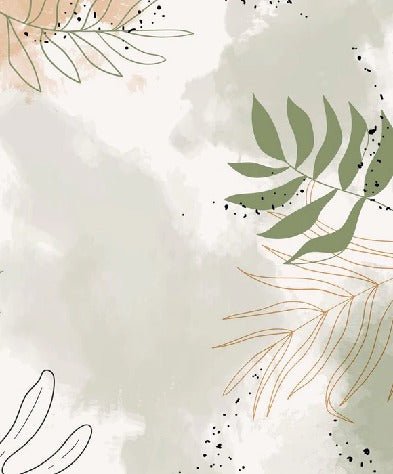 Panoramic watercolor plant wallpaper