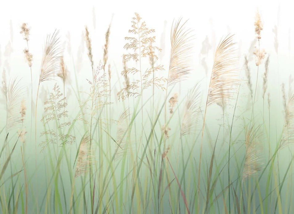 Green wheat field flower wallpaper