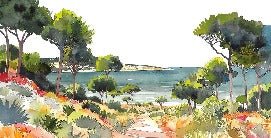 Panoramic summer air wallpaper