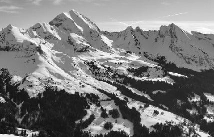 Aravis black and white mountain wallpaper