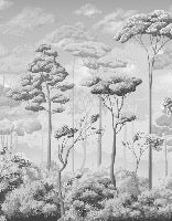 Black and white pine forest panoramic wallpaper