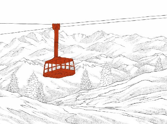 La Plagne telecabine red wallpaper