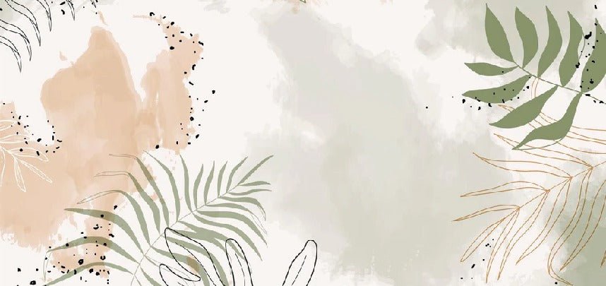 Panoramic vegetal watercolor wallpaper