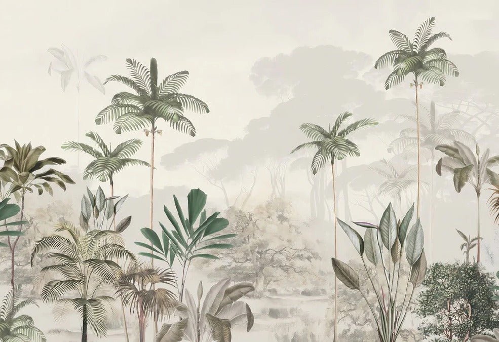 Green jungle eden panoramic wallpaper