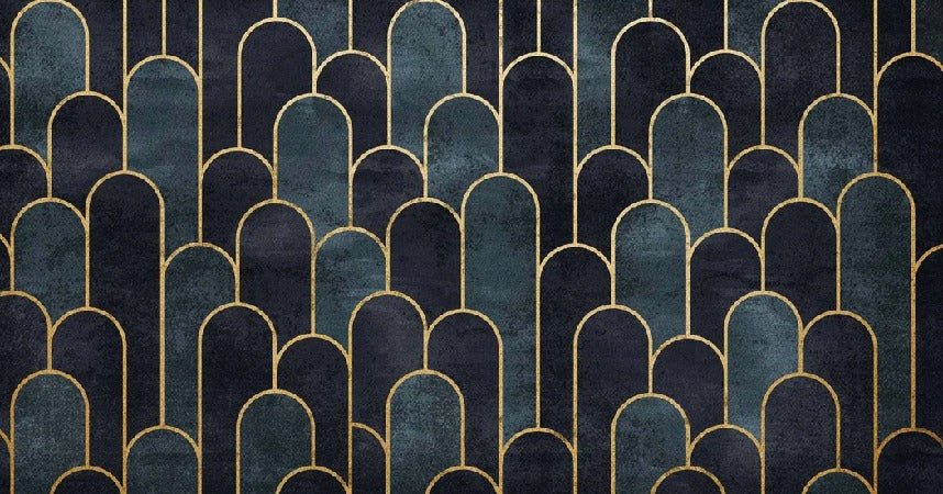 Dark blue chic restaurant wallpaper