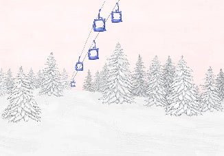 Papier peint télécabine bleuet, XXL, tendance