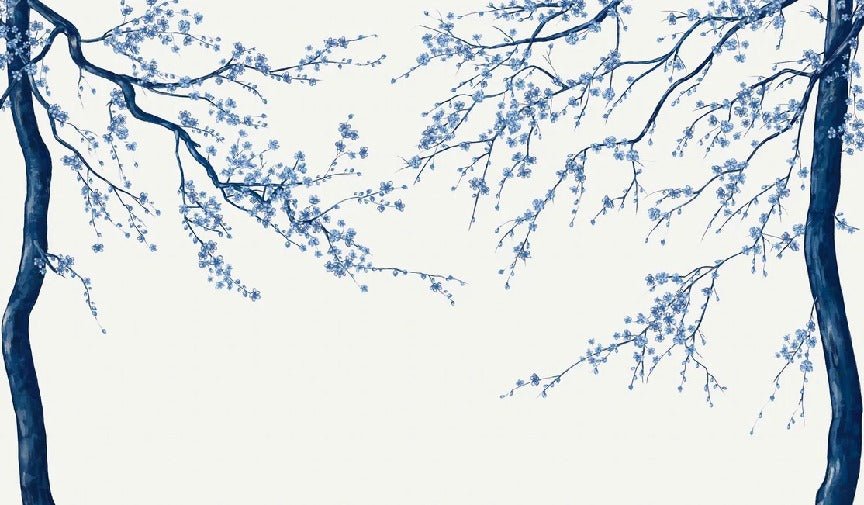 Sakura white panoramic flower wallpaper