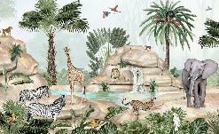 Children's wallpaper animal oasis