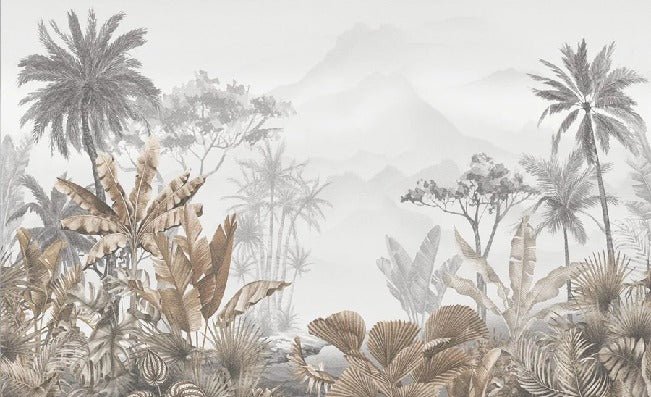 Papier peint tendance tropical sepia, XXL, tendance