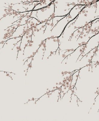 Sakura beige panoramic wallpaper