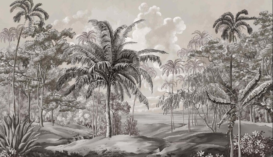 Black and white Sulawesi landscape wallpaper