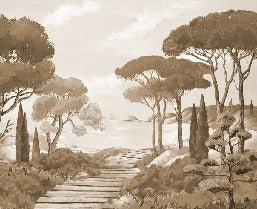 Wallpaper stroll in the calanques monochrome