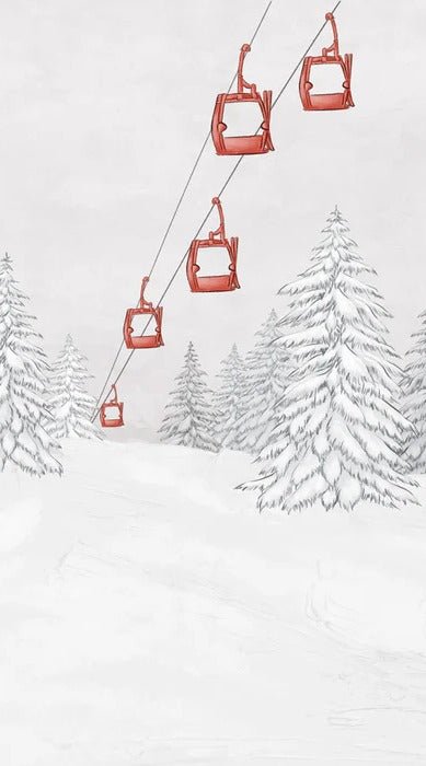 Red gondola mountain wallpaper