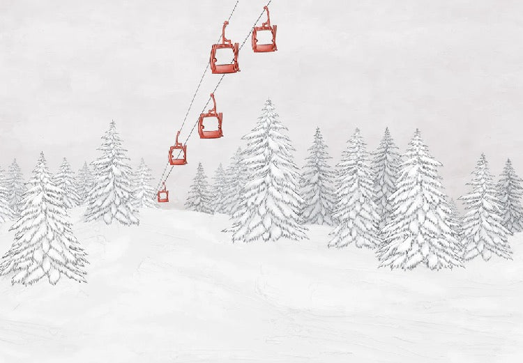 Red gondola mountain wallpaper
