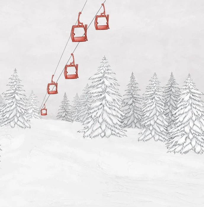 Red gondola mountain wallpaper