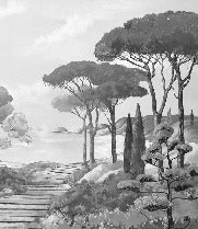 Wallpaper stroll in the calanques black and white