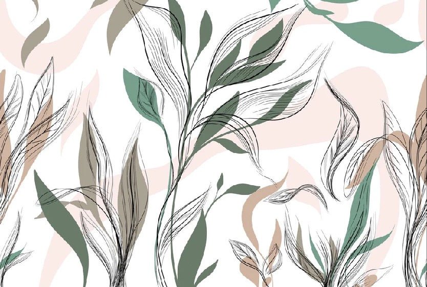 Graphic flower panoramic wallpaper