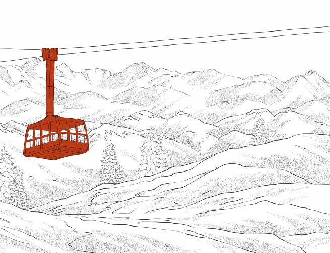 Red La Plagne cable car wallpaper