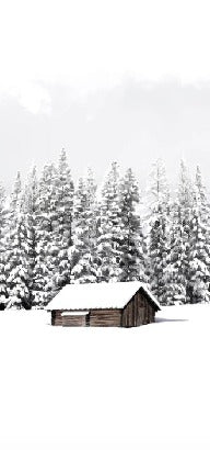 Panoramic mountain chalet wallpaper