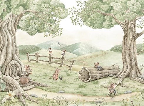 Papier peint bébé famille souris, XXL, tendance