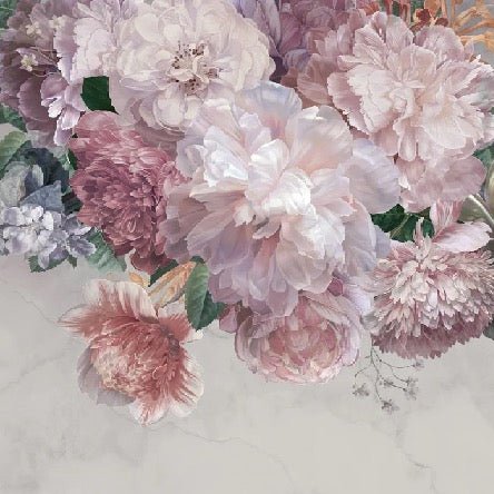 Peonies panoramic wallpaper