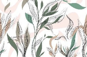 Graphic flower panoramic wallpaper