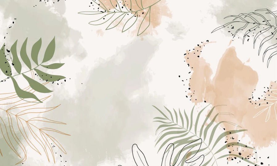 Panoramic vegetal watercolor wallpaper