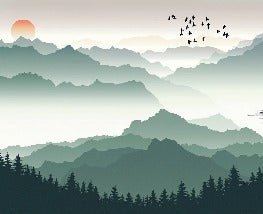 Mountain and sail on lake wallpaper