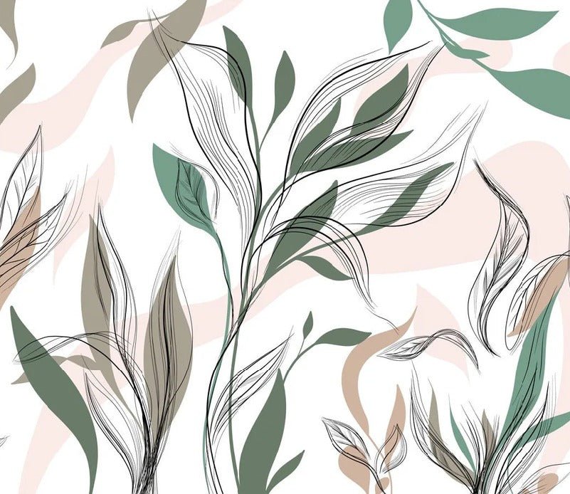 Graphic flower panoramic wallpaper