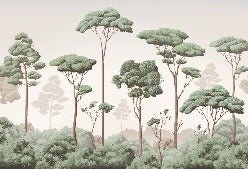 Pine forest breeze wallpaper