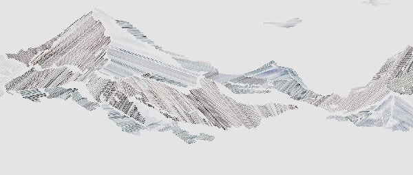 Restaurant wallpaper graphic mountain style