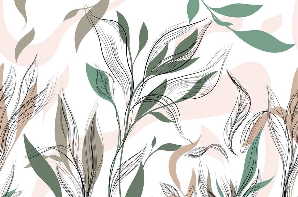 Graphic flower panoramic wallpaper