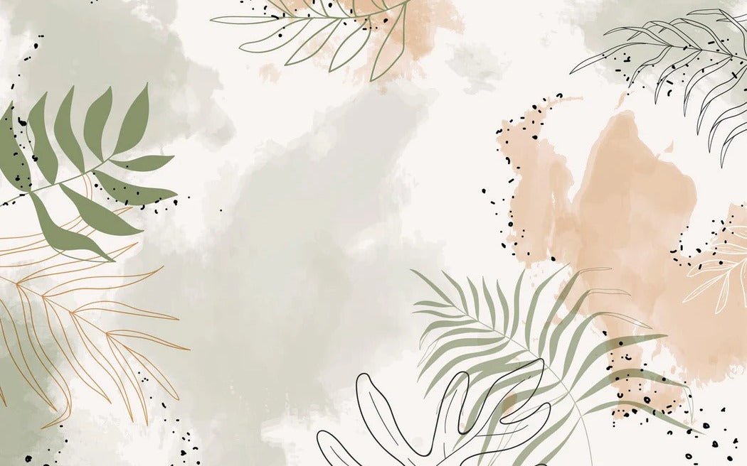 Panoramic vegetal watercolor wallpaper