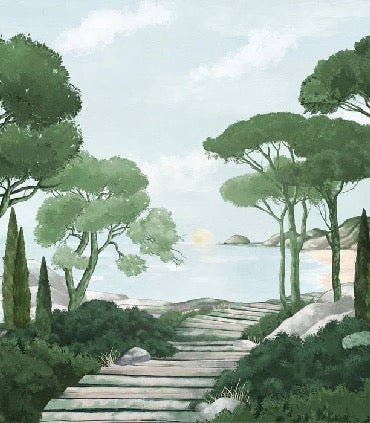 Stroll in the calanques wallpaper green