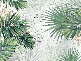 Panoramic nature green palm wallpaper