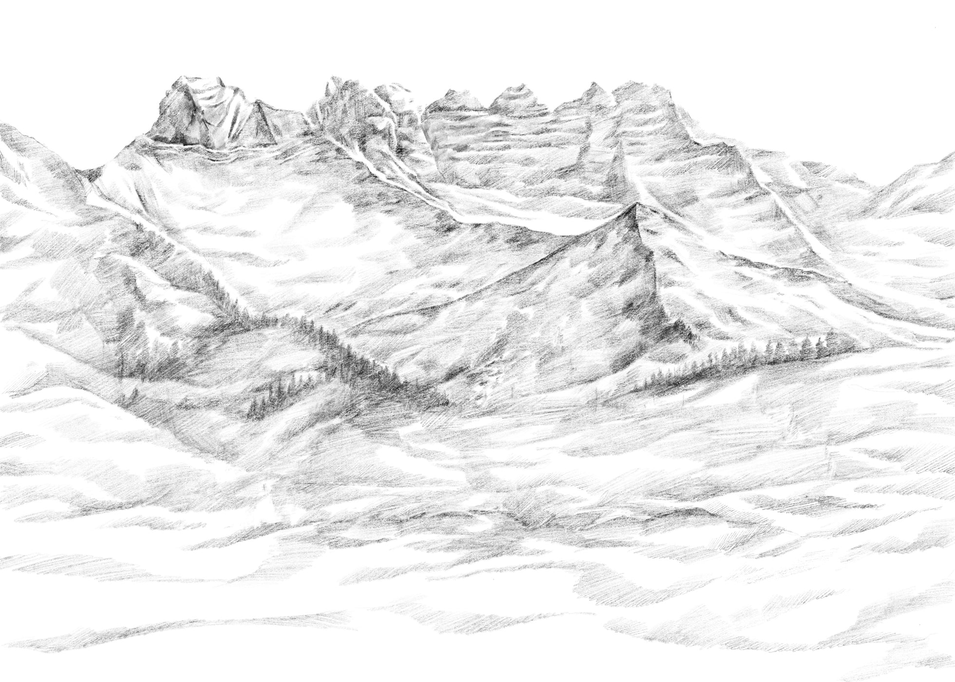 Papier peint montagne Suisse - Les dents du midi - Muralconcept