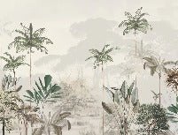 Panoramic jungle eden green wallpaper