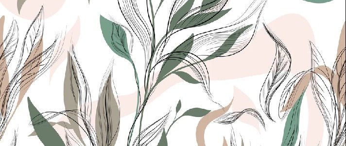 Graphic flower panoramic wallpaper