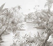 Picturesque jungle panoramic wallpaper