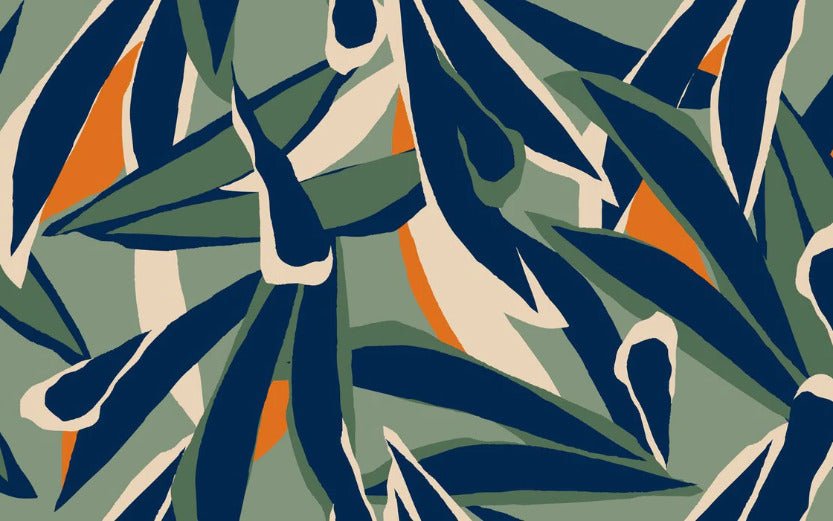 Panoramic plant sketch wallpaper