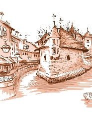 Venice of the Alps terracotta wallpaper