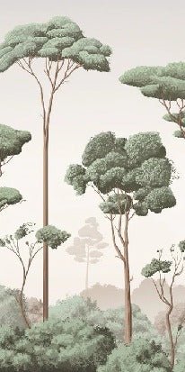 Pine forest breeze wallpaper