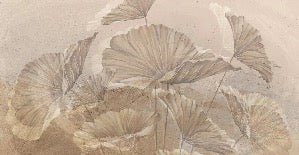 Panoramic lotus sepia wallpaper