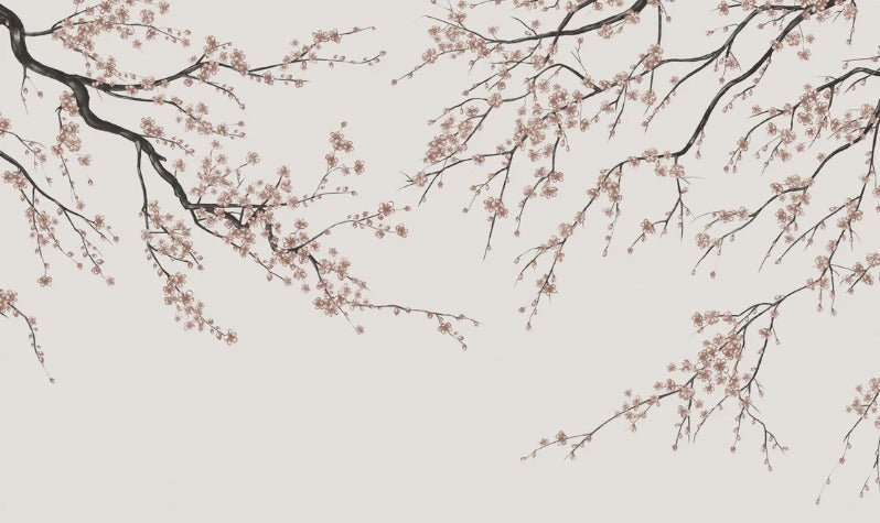 Sakura beige panoramic wallpaper