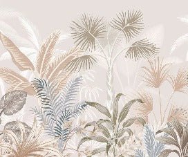 Panoramic terracotta jungle wallpaper