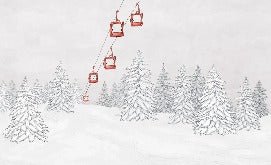 Red gondola mountain wallpaper