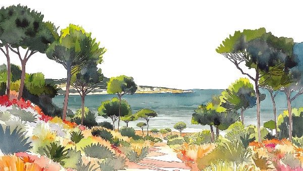 Panoramic summer air wallpaper