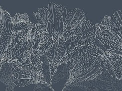 Blue flower waltz panoramic wallpaper